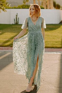 Our Marseille Embossed Maxi Dress is a one-of-a-kind dress that's perfect for special occasions! It features gorgeous vine embossed organza. Eucalyptus Color, Lavender Maxi Dress, Organza Material, Sage Green Dress, Green Eucalyptus, Baltic Born, Wedding People, Most Beautiful Dresses, Surplice Neckline