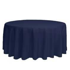 a dark blue round tablecloth on a white background