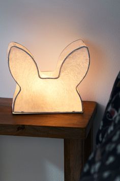 a lamp that is shaped like a bunny ears head