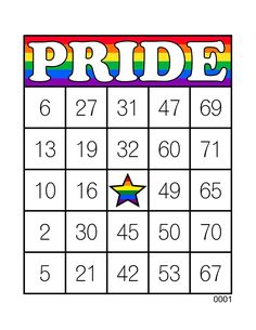 a sud puzzle with the word pride in rainbows on it and a star at the top