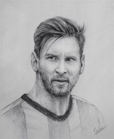 a pencil drawing of a man with a beard and striped shirt looking at the camera