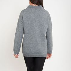 Featuring a relaxed fit, goes-with-anything gray color, and casual collared neck with front pocket, the Hudson Collared Sweater is perfect for every day wear with your favorite pair of jeans or leggings!