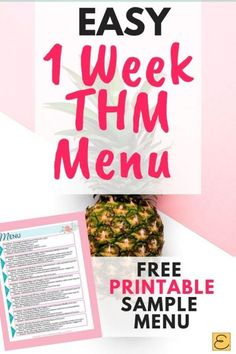 a pineapple with the text easy 1 week thin menu