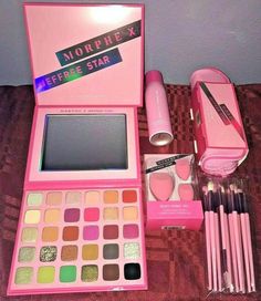 **To help ensure safe arrival, this Morphe x Jeffree Star Bundle will be shipped in a Cardboard Shipping Box! ** Ships within 1 business day, if not the Same Day!!** PLEASE NOTE that the 1 Set and Refresh Mist ( 2.8 oz Berry Scented Makeup Setting Spray) shown in the picture, is NOT INCLUDED.                                                                                                         100% AUTHENTIC                                                    MORPHE COSMETICS Cardboard Shipping Boxes, Eye Brushes Set, Star Eyes, Makeup Board, Makeup Setting Spray, Jeffree Star Cosmetics, Cute Makeup Looks, Eye Brushes, Jeffree Star