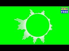 a green screen with white lines in the middle and an image of a sun on it