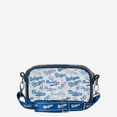 Over your shoulder and off to the game. Whether you're running errands on the town or running the tailgate in the parking lot, this Los Angeles Dodgers Repeat Retro Print Clear Crossbody Bag is the perfect way to carry the team like never before. Features Repeat Los Angeles Dodgers current and retro team logo and wordmark displays on sides of bag, in case there were any doubts where your allegiances lie Woven, team-colored crossbody strap that makes carrying the team easy and convenient Repeat t Sporty Crossbody Shoulder Bag For Sports Events, Sporty Rectangular Shoulder Bag For Sports Events, Eagles Kelly Green, Eagles Team, Retro Print, Parking Lot, Los Angeles Dodgers, San Francisco 49ers, Retro Prints