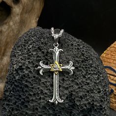 🐬Product Name：Eye of God Cross Pendant 🐬Material：Silver 🐬Band color：Silver 🐬Style：art decor,Christmas gift,new year,Anniversary 🐬Personalized：Yes 🐬Recycled：Yes 🐬Occasion : Anniversary / Daily / Wedding / Gift / Party/birthday/Valentine's Day/Engagement/Mother's Day/Father's Day 🐬Metal:Silver 🐬Metal Color:Silver 🐬Style:Art Decor,Hip hop,Vintage,party,dance 🐬About Size:Height: about 5.04 cm Thickness: about 2.00 cm Width: about: 3.02 cm We can provide personalize ring sizes of 7-12 US s Silver Symbolic Jewelry For Celebrations, Symbolic Silver Necklace For Father's Day, Symbolic Silver Necklace For Birthday, God Cross, Eye Of God, Hip Hop Vintage, Birthday Festival, Recycled Gifts, Gold Triangle