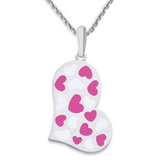 Pink Enamel, Much Needed, New Trend, Kind Heart, Heart Pendant Necklace, 10k Gold, Heart Charm, Red Gold, Heart Pendant