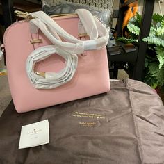 This Is A Kate Spade Brand New With Tags, Never Been Taken Out Of The Package Yet, Purse. Will Be Packaged With The Dust Bag, As Shown. Any Questions, Please Ask Pink Crossbody Office Bag, Pink Satchel For Office, Pink Handheld Satchel For Office, Pink Top Handle Office Bag, Pink Satchel With Adjustable Strap For Office, Pink Office Bag With Detachable Strap, Pink Office Satchel With Adjustable Strap, Pink Shoulder Bag For Office, Pink Handheld Feminine Bag