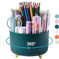 PRICES MAY VARY. 360-DEGREE ROTATING DESKTOP ORGANIZER: This desk organizers and accessories can rotate 360 degree to the left and right, it rotates very smoothly and does not get stuck. You can rotate it to any angle to easily store or take out the things you want, it keeps your stationery supplies organized and easy to find, making you more productive. 5 COMPARTMENTS DESIGN: The rotating desk organizer is unique, extremely concise, compact and divided into 5 compartments. This turntable pencil Stationary Organizer, Pencil Holders For Desk, Office Desk Organizer, Stationary Organization, Pencil Organizer, Pencil Storage, Letter Openers, Pen Organization, Desk Organization Office