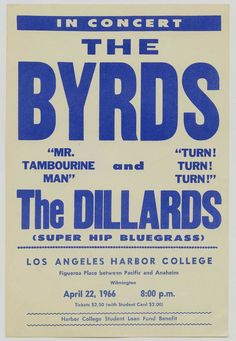 an old concert poster for the byrds