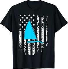 Ice Sailing Captain American Flag Patriotic T-Shirt