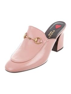 #GUCCI | Mauve leather Gucci Princetown mules with round toes, gold-tone horsebit embellishments. Gucci Princetown, Fashion Girl, Pump Shoes, Mule Shoe, Block Heels, Fashion Forward, Embellishments, Dust Bag