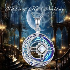 Indulge in timeless protection & harmony! Our Witches Knot Amulet is crafted from 100% sterling silver, nickel-free, & hypoallergenic for long-term wear & a healthy lifestyle. It's renowned for shielding you from malevolent forces & facilitating a connection to the spiritual realm. Invoke the goddess within you by wearing this Crystal Moonstone Witchcraft Necklace & feel the powerful balance & serenity it brings. The infinite loops of the Witch Knot grant access to intuition & wisdom - be a part Spiritual Nickel-free Moonstone Necklaces, Spiritual Moonstone Nickel-free Necklace, Nickel-free Moonstone Spiritual Necklace, Adjustable Moon-shaped Healing Jewelry, Sterling Silver Moon Charm Jewelry For Meditation, Sterling Silver Jewelry With Moon Charm For Meditation, Mystical Silver Necklace For Meditation, Silver Moon Charm Jewelry For Healing, Silver Moon-shaped Necklaces For Meditation