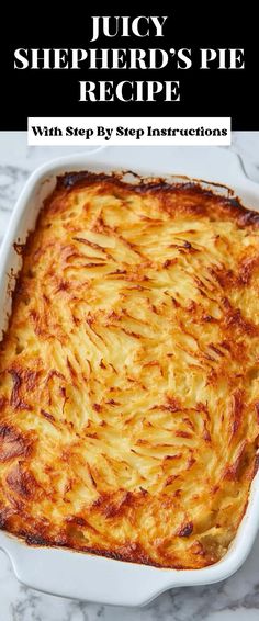 Image for Juicy Shepherd’s Pie Recipe Ground Lamb, Bouillon Cube, Shepherds Pie, Beef Broth, Worcestershire Sauce, Tomato Paste, Pie Recipe, Pie Recipes