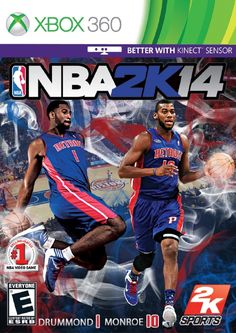 the coverart for the game basketball 2k4, featuring two men in blue uniforms