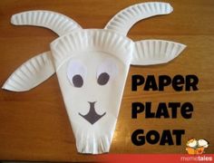 a paper plate with a goat's head on it