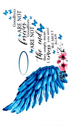 the back side of an envelope with blue feathers and flowers on it