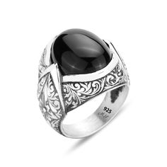 Men Handmade Black Onyx Ring , Oval Onyx Stone Ring , Engraved Ottoman Men Sterling Silver Ring , Turkish Handmade 925k Sterling Silver Ring ★Item Details • Gender : Male / Female• Material : 925K Sterling Silver• Total weight : 20 Grams• Gemstone : Onyx Stone ✔ Ready to Ship in 1-2 Business Days ..✔ Shipped to the Worldwide 1-5 business days with free shipping...✔ The product will be sent to you with a handmade wooden box to avoid any damage during shipping...✔ Visit our store, browse other Men's jewelry, silver and gold collections, and find the perfect piece you're looking for... Opal Stone Ring, Fish Hook Necklace, Whale Necklace, Shark Necklace, Fishing Bracelet, Shark Earrings, Black Opal Stone, Mermaid Bracelet, Dolphin Earrings