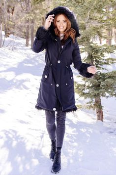 Winter Parka With Faux Fur Trim Long Coat, Cold Weather Long Coat Parka With Faux Fur Trim, Long Parka With Faux Fur Trim For Cold Weather, Knee Care, Fabric Fur, Love Should Be, Fur Cuffs, Black Fox, Hooded Faux