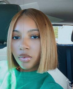 Colorful Bob Black Women, Natural Blonde Bob Black Women, Silk Press Natural Hair Short Bob With Color, Bob Haircuts For Black Women Natural, Bob Natural Hair Black Women, Bob On Natural Hair Black Women, Bob Cut Natural Hair Black Women, Short Bob Natural Hair, Bob Hairstyles For Black Women Natural