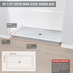 the diagram shows how to install a shower base