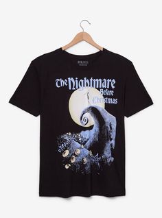 Head to the pumpkin patch in style with this Nightmare Before Christmas tee! Featuring a design of the Spiral Hill beneath the film's title  this shirt is perfect for trips to Halloween Town or the Disney Parks.A BoxLunch Exclusive!CottonListed in unisex sizesWash cold with like colors; dry lowDo not iron over printImported Nightmare Before Christmas Spiral Hill, Nightmare Before Christmas Clothing, Nightmare Before Christmas Shirts, Clothing Pieces, Nice Clothes, The Nightmare Before Christmas, The Nightmare, Halloween Town, Christmas Tees