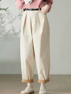 Style:	Street Material:	Cotton Pattern:	Solid Color Length:	Full Length Closure Type:	Button Silhouette:	Straight Leg Gender:	Female Season:	Spring/Fall  #straightleg #highrise #pants #cotton High Waist Khaki Wide Leg Pants, Baggy High Waist Khaki Wide Leg Pants, Fall Season Beige Non-stretch Harem Pants, Fall Wide Leg Cotton Pants In Solid Color, Fall Cotton Wide Leg Pants Solid Color, Fall Cotton Wide Leg Pants In Solid Color, High Waist Relaxed Fit Solid Color Harem Pants, Spring Baggy Solid Color Cargo Pants, Spring Baggy Cargo Pants In Solid Color