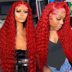 Expertly crafted and colored to perfection, the Ishow Pre Plucked Red Color Deep Wave Wig offers a natural hairline and effortless style. The 13x4 HD lace front ensures a seamless blend, while the deep wave texture adds volume and dimension. Say goodbye to bad hair days and hello to confidence with this stunning colored human hair wig. Product Details Brand: Ishow Hair Hair Material: human hair from one donor Hair Color: Red Color Texture: Deep Wave Length: 8-32 Inch Available(Hot Selling Length Deep Wave, Textured Waves, Hd Lace, Indian Hairstyles, Bad Hair Day, Remy Human Hair, Lace Frontal, Bad Hair, Lace Frontal Wig