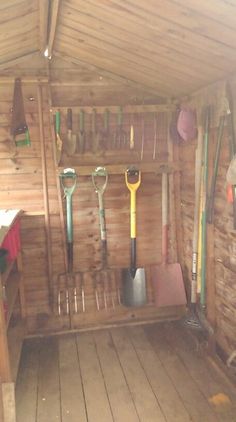 Radiant Garden Tool Storage Ideas Shed Tool Storage Ideas, Shed Tool Storage, Shed Organisation, Garden Shed Organization, Allotment Shed, Garden Shed Interiors, Tool Storage Ideas, Shed Diy, Allotment Ideas