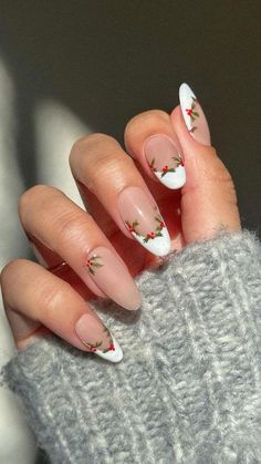 Nail Art Noel, Nagel Tips, Cute Christmas Nails, Christmas Gel Nails, Her Nails, Festival Nails, Xmas Nails, Christmas Nail Designs, Pretty Acrylic Nails