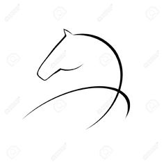 the outline of a horse's head on a white background stock photo - 9579