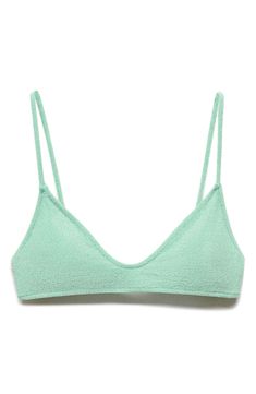 A textured finish adds chic style to this classic bikini top made in a timeless triangle design. Lined 77% polyamide, 20% polyester, 3% elastane Hand wash, line dry Imported