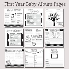 the first year baby album pages