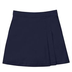 Classroom Girls Stretch Double Pleated Scooter Skirt With Built-In Knit Shorts Dark Navy Size Junior 1-2 Junior Stretch Twill Scooter With Double-Pleat Detail In Front And Back, Hidden Side Pocket, Side Zip Closure And Built-In Poly Knit Shorts. Spandex Twill. Double Pleat Detail Front And Back Hidden Side Pocket Side Zip Closure Built In Polyester/Knit Shorts 53% Cotton, 44% Polyester, 3% Spandex Kids Classroom, Knit Shorts, Navy Color, Side Pocket, Kids Bottoms, Dark Navy, Side Zip, Built In, Spandex