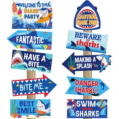 PRICES MAY VARY. Design of Different Shapes: these sharks signs have various shapes, such as arrow shape, rectangle and shark head shape; You can put different shapes in different areas; For example, you can place arrow shaped signboards in corridors or corners, and shark head shaped signboards in stairs and railings Serviceable and Waterproof: the front surface of this shark party supply is covered with waterproof coating, which is not easy to fade and wear, and waterproof; It's fine even if you accidentally sprinkle the beverage on its surface, just wipe it with a dry cloth Proper Size and Lightweight: the size of the biggest model of these shark decorations is about 11 x 8 inches/ 28 x 20 cm, and the size of other models is about 11 x 5 inches/ 28 x 13 cm; They are lightweight, even chi Shark Theme Party, Shark Decorations, Inflatable Shark, Shark Sign, Shark Week Party, Ocean Shark, Shark Party Decorations, Shark Decor, Funny Shark