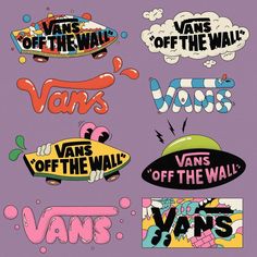 the vans off the wall stickers are all different colors and sizes, but one is not