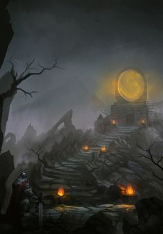 an image of a fantasy scene with stairs