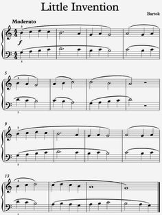 sheet music with the words little invention