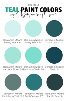 the best teal paint colors for interior walls and floors, including dark blue, light green