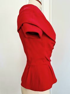 Christian Dior sz 36 38 4 6 Off Shoulder Red Silk Peplum Bar Jacket Blazer Outer | eBay Luxury Red Outerwear For Evening, Luxury Red Evening Outerwear, Red Fitted Outerwear For Evening, Tailored Red Outerwear For Evening, Elegant Red Evening Outerwear, Bar Jacket, 2023 Mood, Red Silk, Jacket Blazer