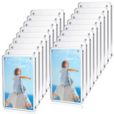 PRICES MAY VARY. What You Will Receive: the package contains 18 packs of mini magnet picture frames for fridge, sufficient quantity can meet your daily using and replacement demands, displaying your lovely picture well Pocket Size: the magnetic acrylic frames measure approx. 9 cm/ 3.54 inches in length, 6 cm/ 2.36 inches in width, which are suitable for suitable size paper, notes, memos, and paintings, and convenient for your carrying Considerate and Strong: this delicate frame is mainly made of Magnetic Picture Frame Fridge, Polaroid Magnets, Handwritten Gifts, Mini Magnets, Magnetic Frame, Polaroid Frame, Magnetic Frames, Picture Holders, Acrylic Frames