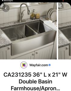 double basin stainless steel kitchen sink with faucet and drainer, available in multiple sizes