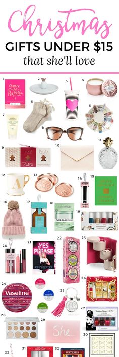 christmas gifts under $ 15 that she'll love