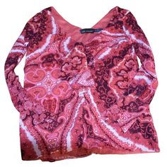 Red/Maroon Paisley Print, V-Neck, Sheer With Lining, Pearlized Buttons, Super Soft And Stretchy Brand: The Limited Style: Sheer Long Sleeve Blouse W/Lining Size: Medium Material: 100 Nylon Measurements: --Armpit To Armpit: 15 Inches --Armpit To Hem: 14 Inches --Sleeve Length: Long Sleeve Condition: Nwot Machine Washable: Yes All Measurements Taken With Garment Lying Flat And Unstretched. Summer Red Blouse With Paisley Print, Red Paisley Print Summer Top, Red Long Sleeve Blouse With Paisley Print, Red Bohemian Tops With Paisley Print, Red Bohemian Paisley Print Tops, Pink V-neck Top With Paisley Print, Pink Paisley Print V-neck Top, Casual Red Paisley Print Top, Casual Red Tops With Paisley Print