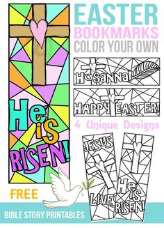 the easter coloring bookmarks are available for kids to color and share with each other