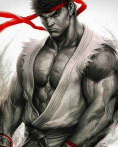 a drawing of the character street fighter