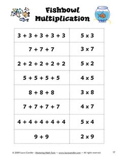 a fishbowl worksheet for addition and subtraction to help students learn numbers