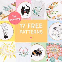 the top trending 17 free patterns for embroidery on t - shirts and sweaters