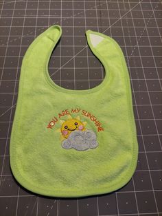 Embroidered cotton terry Baby bib. Embroidered Cotton Bib, Baby Bibs, Childcare, Bibs, Ships